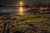 Sunset on the Wild Coast of the Quiberon Peninsula, Morbihan, Brittany, France