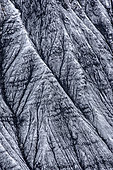 Snowy black earth (Marl), Ubaye valley, Alpes de Haute Provence, France