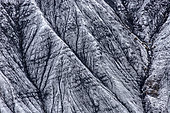 Snowy black earth (Marl), Ubaye valley, Alpes de Haute Provence, France