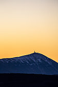 Sunset on the Mont Ventoux from the mountain of Lure, Alpes de Haute Provence, France
