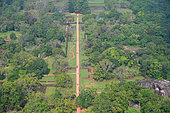 The gardens of the capital (477-495) of king Kasyapa viewed from the top of the Lion's rock. Sirigiya. Sri-Lanka.