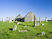 The island Benbecula (Beinn nam Fadhla) in the Outer Hebrides. Balivanich cemetery. Europe, Scotland, June
