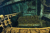 Engines room on Chrisoula K, “The Tile Wreck” Abu Nuhas, Egypt. Strait of Gubal, Gulf of Suez, Red Sea