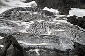 Glacier of the Massif de la Meije in early summer, Ecrins National Park, Alps, France