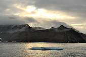 Floating ice in Lillefjord, Liverpool Land, North East Coast Greenland