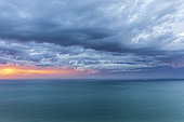 Sunset off Cap Blanc-Nez, Opal Coast, France.