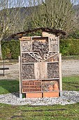Insect hotel or insect shelter to encourage beneficial insects in the garden