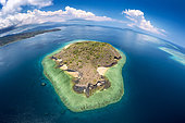 Bandrélé islet, aerial view of Bandrélé islet in the east of Mayotte.