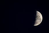 First quarter view of the moon. Western Cape. South Africa