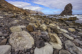 Wild coastline of the Anaga peninsula, on the island of Tenerife in the Canaries. Parque Rural de Anaga, with its spectacular and vertiginous volcanic relief - Tenerife - Canaries