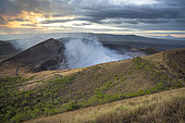 Smoke coming out of Masaya volcano crater. Nicaragua, Granada.