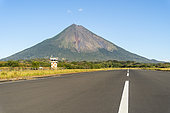 Concepcion Volcano and Airport Runway Ometepe Island, Nicaragua
