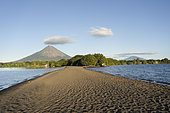 Concepcion and Maderas volcano and Punta Jesús María black sand beach, Ometepe Island, Nicaragua