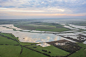 The marshes of Bazinghen covered by water, Opal Coast, Pas de Calais, France