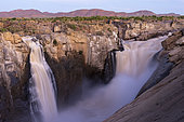 View of the main waterfall on the Orange River at Augrabies Falls National Park. Northern Cape. South Africa.