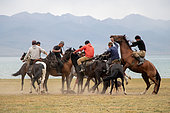 Kyrgyz Equestrian Games (Afghan Buzkachi, Kok-boru or Kyrgyz Ulak-tartish) at the Son-kul Lake, Kyrgyzstan