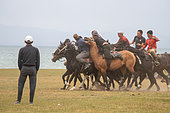 Kyrgyz Equestrian Games (Afghan Buzkachi, Kok-boru or Kyrgyz Ulak-tartish) at the Son-kul Lake, Kyrgyzstan