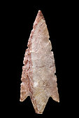 Arrowhead in cut stone with peduncle and wings. Neolithic period. North Africa. 4 cm.