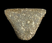 Triangular polished ax in gneiss. Neolithic period. Sub-Saharan Africa. 4.2cm.