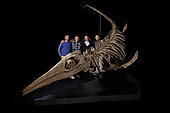 New yet undescribed giant ichthyosaur species from the Lower Cretaceous, Aptian (113-125 million years ago). The largest ichthyosaur skeleton in the world reassembled in 3 dimensions. As their name suggests, from the Greek 'ichthyo': fish, and 'saurus': reptile, ichthyhyosaurs were marine reptiles, which dominated the seas at the time when their dinosaur cousins occupied the mainland. This skeleton was discovered in Cretaceous rocks in Provence. - Blouet brothers collection