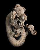 Accumulation of ammonites from a condensed level of the Barremian of Imssouane, a small Moroccan fishing port located on the Atlantic coast halfway between Agadir and Essaouira. Collection Luc Ebbo. Paleogalerie, Salignac.Ebbo collection