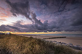 Sangatte beach at sunset, Opal Coast, Pas-de-Calais, France