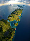 The heart, heart shape in a series of islands in Raja-Ampat, Indonesia