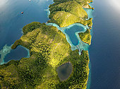The heart, heart shape in a series of islands in Raja-Ampat, Indonesia