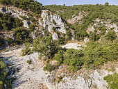 The Calavon river in the dry. Luberon Regional Nature Park, Vaucluse, France