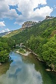 Gorges du Tarn in Cevennes National Park. Le Rozier, Massif Central, France, Europe