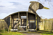 Duck-shaped wildlife observation post, Nord, France