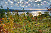 View on the Saguenay Fjord, Autumn atmosphere, Saguenay lac St Jean region, Province of Quebec, Canada