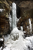 Frozen waterfall of the Breitachklamm gorge in winter, Obersdorf, Bavarian Alps, Germany
