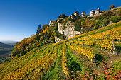 Château-Chalon, 'Plus beau village de France, vignoble AOC, capitale du Vin Jaune, Jura, France