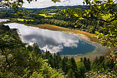 Small lake of Etival in summer season, Ronchaux lakes, Jura, France