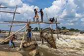 Indigenous fishermen from the Wagenya tribe, Congo river, Kisangani, DR Congo