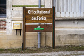 Signboard of the ONF de Die National Forestry Office, Die, Drome, France