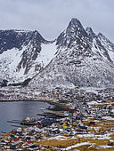 Village Mefjordvaer. The island Senja during winter in the north of Norway. Europe, Norway, Senja, March