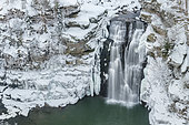 Saut du Doubs in winter, Villers-le-Lac, Doubs, France