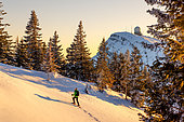 Snowshoeing at La Dôle, Jura sur Léman ski resort, Canton Vaud, Switzerland