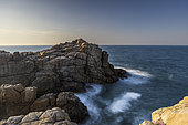 The Plougrescant chasm, Côte d'Armor, Brittany, France