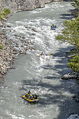 Whitewater rafting on the Ubaye river, Alpes-de-Haute-Provence, France