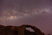 Milky Way above a rock arch, Rock Arch, Namibia