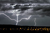 Lightning, thunderstorm, Doubs, France