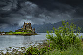 Eilean Donan Castle on the loch Duich, Landscape of Scotland, Great Britain