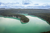 Vouglans lake in summer, Jura, France