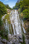 Cascade de l'Eventail, Cascades du Hérisson in summer, Jura, France