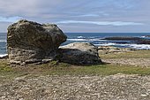 The Cote Sauvage, Wild Coast, is a rocky coast on the west side of the Quiberon Peninsula in Brittany. Cores, Quiberon, Morbihan, France, Europe