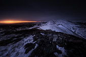 Le Massif Adventif: Puy Barbier, Puy de Monne, Puy de l'Angle, Puy de la Tâche at dawn. Monts Dore, Massif, Central, France