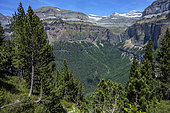 Ordessa canyon, Aragon, Spain. Spectacular glacial valley seen from the Hunters' Trail - Ordesa and Mont Perdu National Park, UNESCO World Heritage Site.